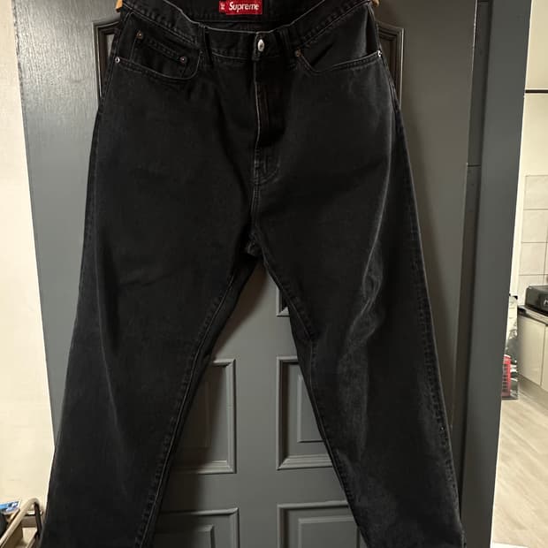 슈프림 배기진 블랙 34