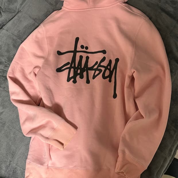 스투시 후드집업 s 핑크( 딸기우유색)