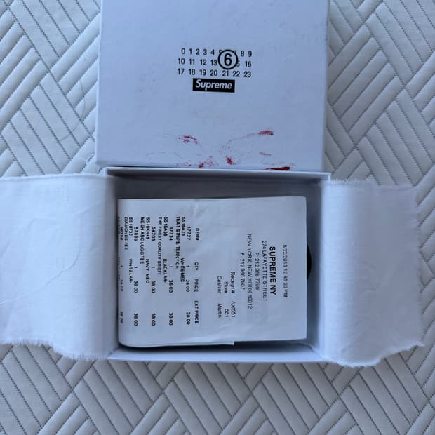 슈프림x마르지엘라 리시트 월렛 영수증 지갑 준 새상품