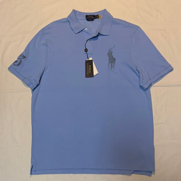 큐알새상품) 폴로 랄프로렌 빅포니 반팔 카라티 스카이블루
