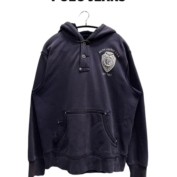 (L) 90s 폴로 랄프로렌 U.S RL 인디언 패치 두산 기모 후드티