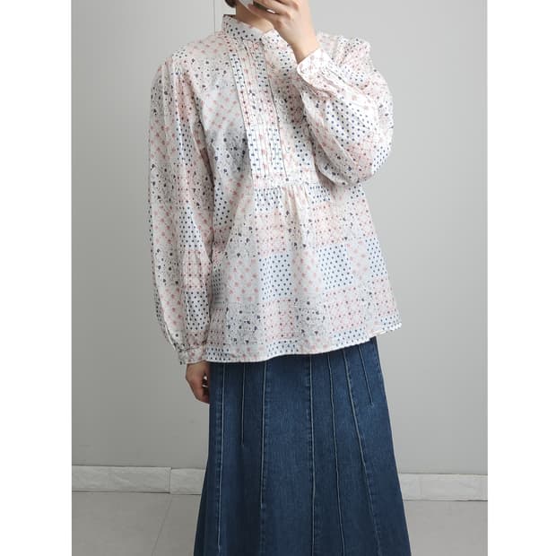 (ines de la fressangeXUNIQLO)핀턱 블라우스