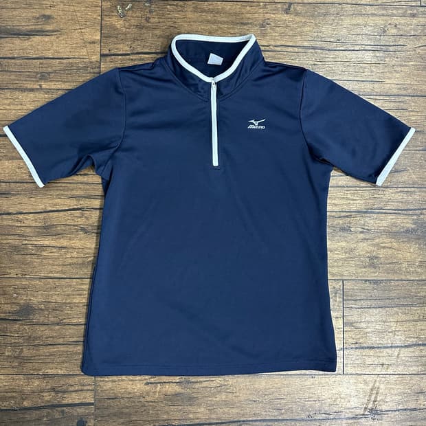 미즈노 Mizuno 기능성 반집업 반팔 티셔츠 네이비 M