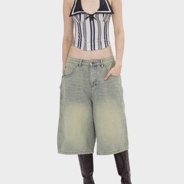 제이디드 런던 라이트 워시 점보 쇼츠