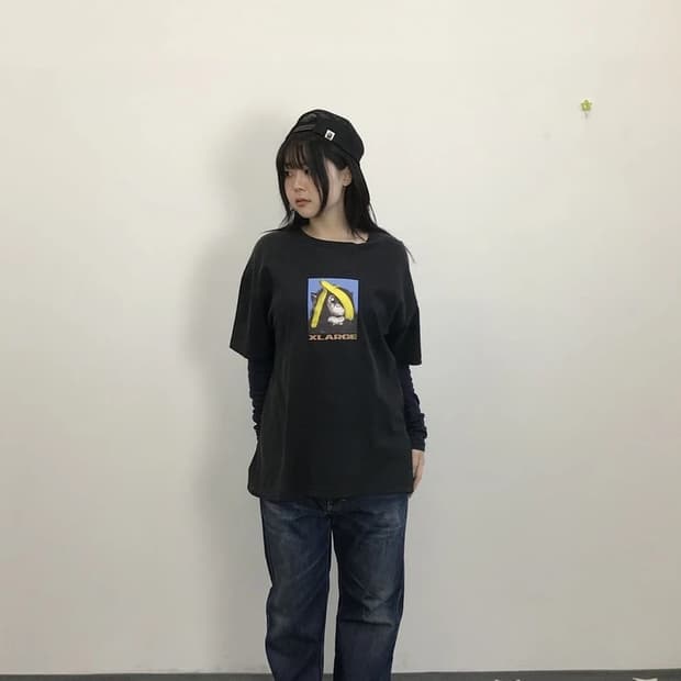 XLARGE Graphic Print Black T Shirt