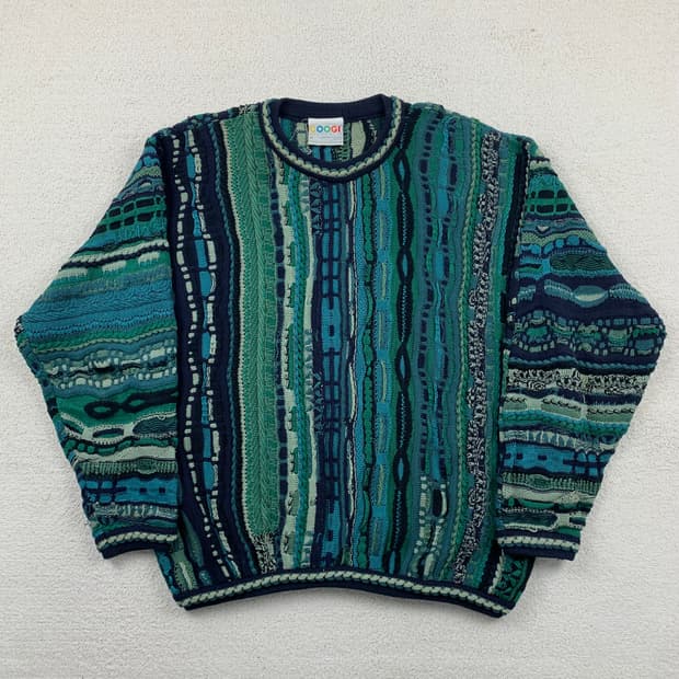 쿠지 머서라이즈드 코튼 핸드메이드 케이블 니트