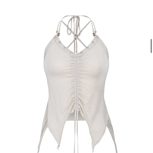 Cleo Cross Halter Sleeveless Top (Skin)