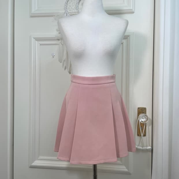 pink lovely pleats point mini skirt