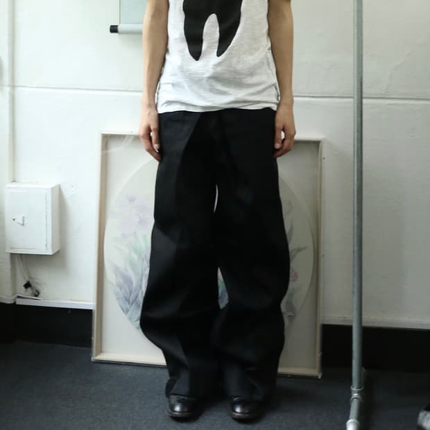 존 로렌스 설리반 블랙 데님 와이드 팬츠