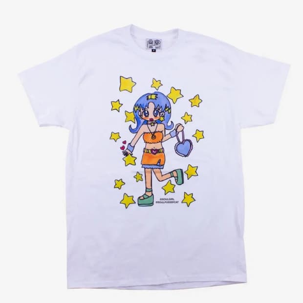 [M] 소울푸시캣 소울걸 티셔츠 화이트