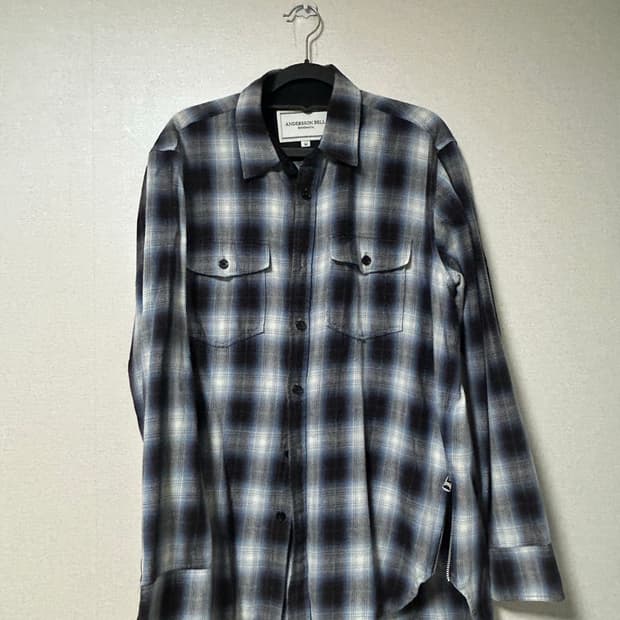 앤더슨벨 옴브레 체크셔츠