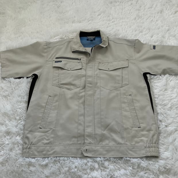 빈티지 그레이 워크 집업 반팔 882 y2k 스트릿 모리 갸루 일본빈티지