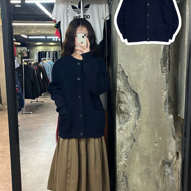 에스피오나지 버튼 포켓 가디건 네이비 M #csz2491