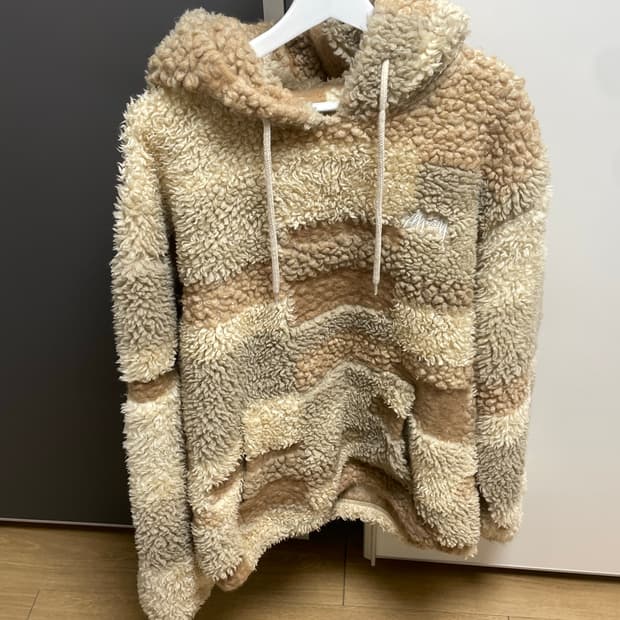 스투시 브론슨 쉐르파 후드 카키