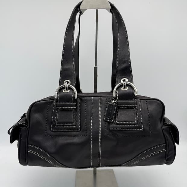 코치 정품 스티치 블랙 숄더백