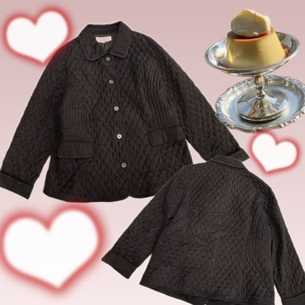 초코 브라우니맛 폭닥 퀼팅 자켓 아우터 코트 점퍼 그런지 히피 하구미