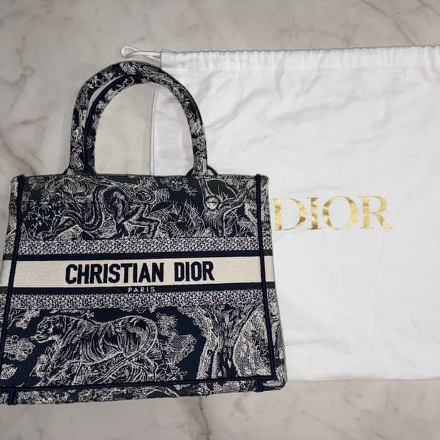 디올 Dior 북토트백 스몰 뜨왈 드 주이 리버스