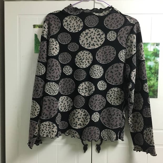 빈티지 꽃자수 딥올리브그린 하구미 니트 모리걸 아오이유우 폴라티