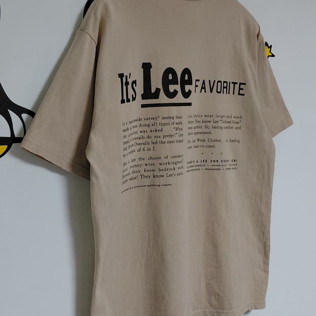 [M] Lee(리) 빈티지 아카이브 그래픽 반팔 티셔츠 (베이지)