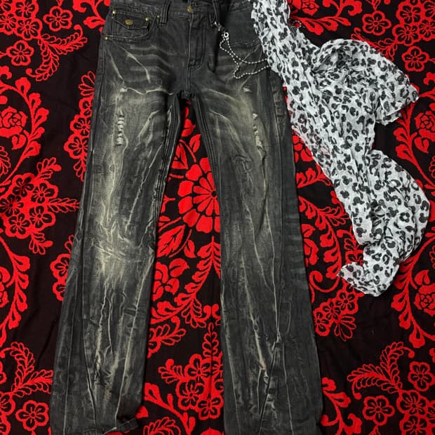 vintage Silky punk leopard scarf