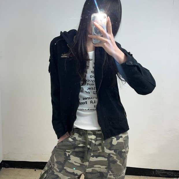 fubu 블랙 후드집업 