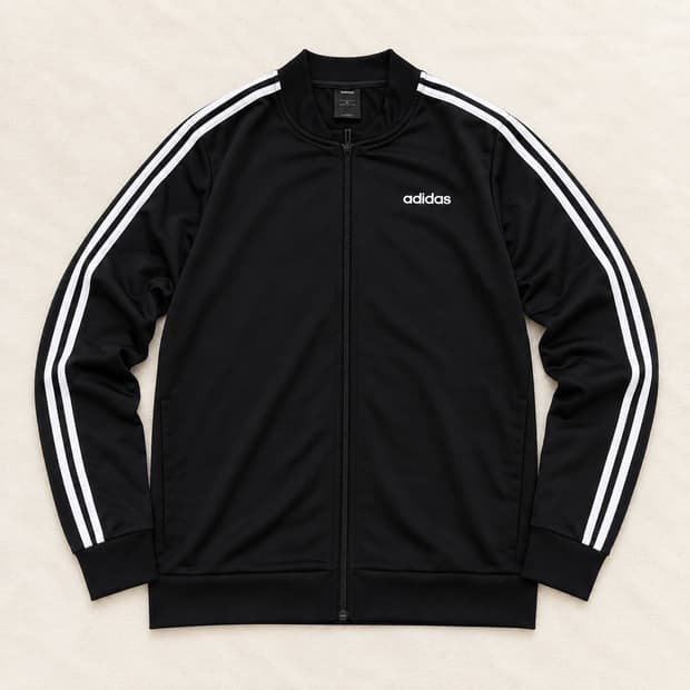 XL) Adidas 블랙 화이트 삼선 트랙 져지
