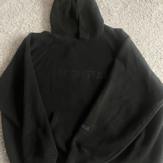 피오갓 에센셜 후드티 검정 L