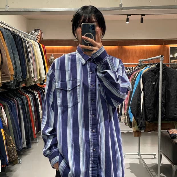 ❤️‍🔥강력추천❤️‍🔥90s 빈티지 스트라이프 웨스턴 셔츠