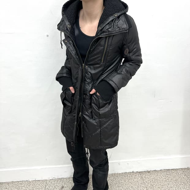Layerd hood parka jacket
