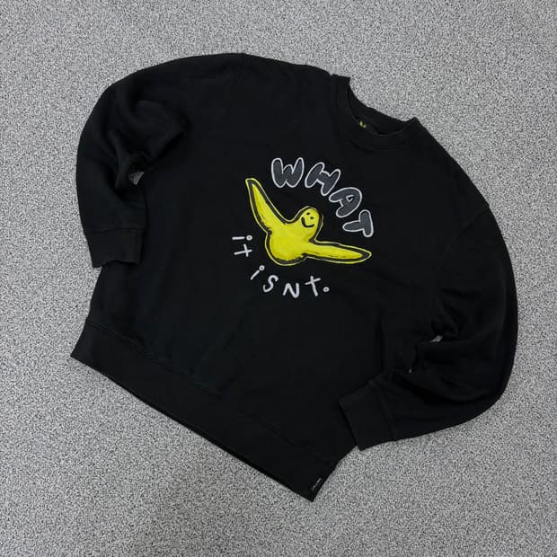 M 와릿이즌 남성 기모 엔젤 로고 맨투맨 0324J