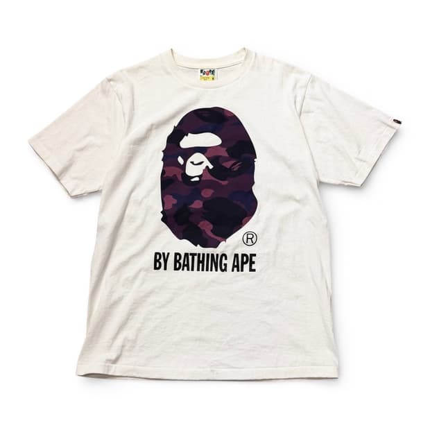 BAPE 카모 바이 베이팅 에이프 퍼플 티셔츠