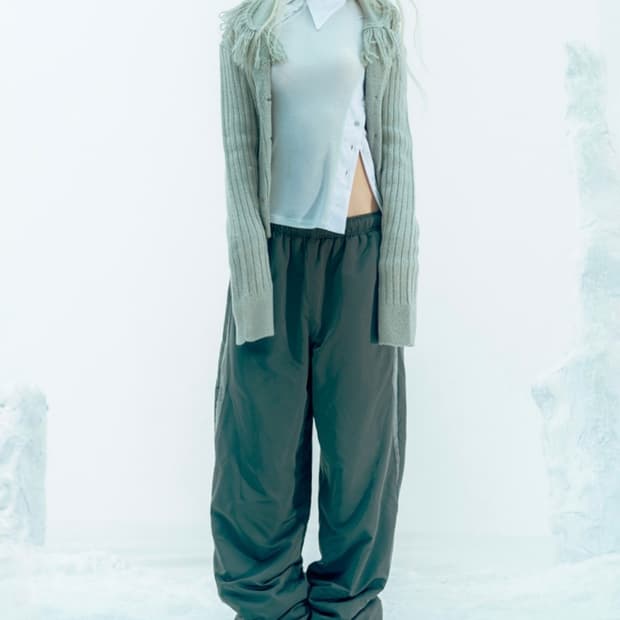 오호스 fleece lined nylon pants