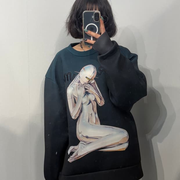50 준지 x 소라야마 16F/W 일러스트 네오프렌 맨투맨
