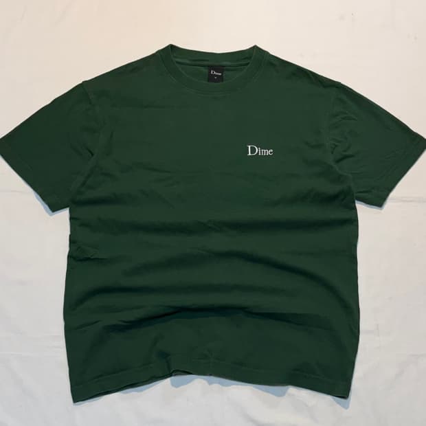 Dime 다임 스몰 자수로고 반팔 티셔츠 딥그린