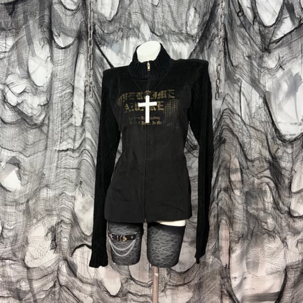 00's distorted  Velvet knit jersey