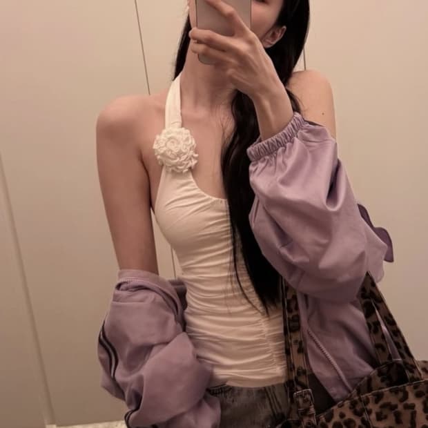 한소희 세이모온도 denim leopard 