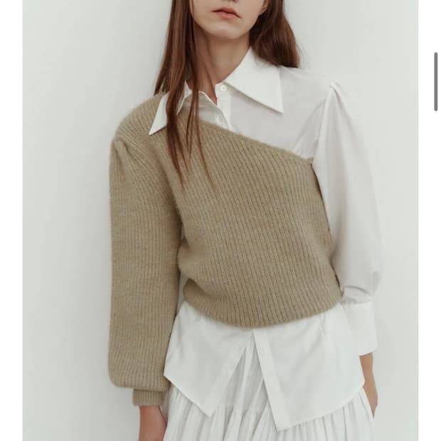 더티스 ONE-SHOULDER WOOL KNIT