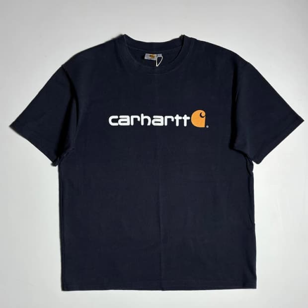 칼하트 프론트 빅로고 네이비 코튼 반팔 티셔츠 R2509