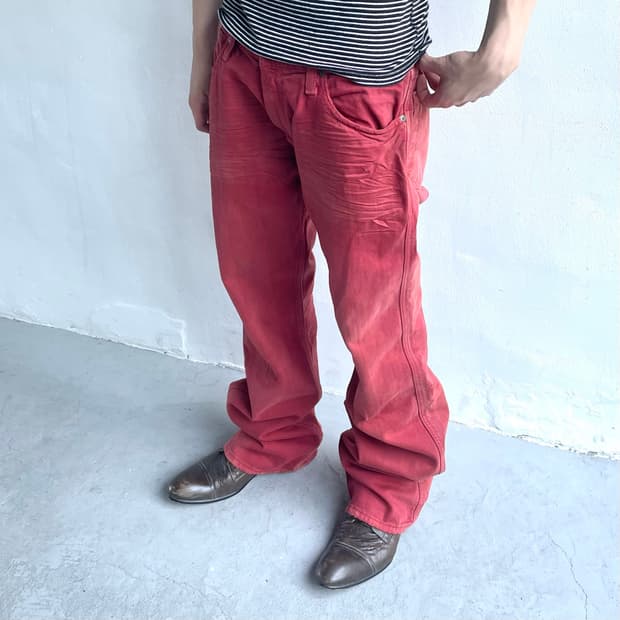 폴로 컬러 데님 팬츠