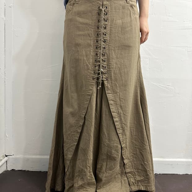y2k eyelet maxi skirt