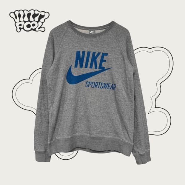 나이키 빅로고 맨투맨 그레이M