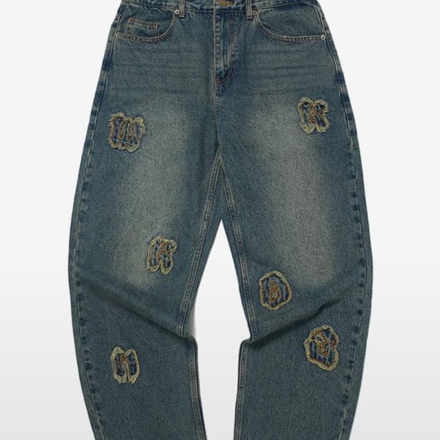 위캔더스 아플리케 데님