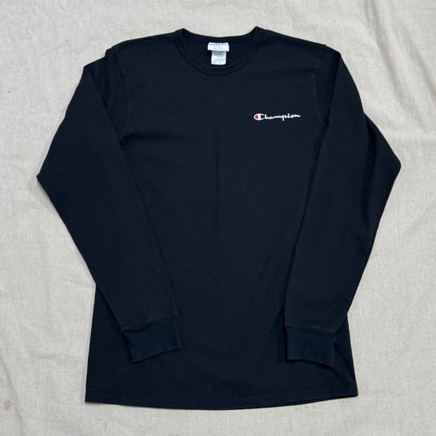 챔피온 자수 블랙 롱슬리브 L