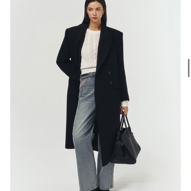 아티드 테일러드 울 코트 s