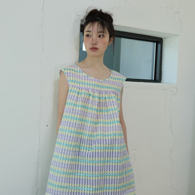 Fairy Sleeve Dress - Yellow Mint