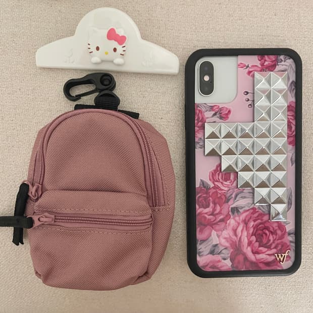 키링 무인양품 무지 발수 미니 륙색 백팩 파우치 인디핑크 블랙 새상품