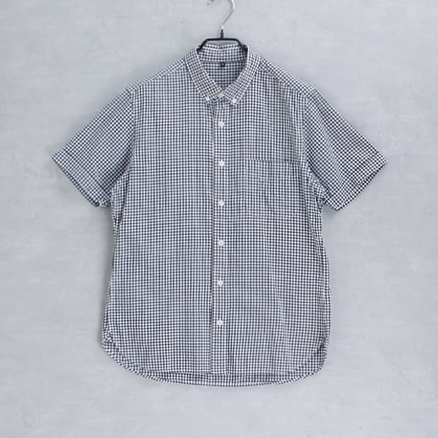 MUJI 無印良品 _ gingham check B.D. shirt