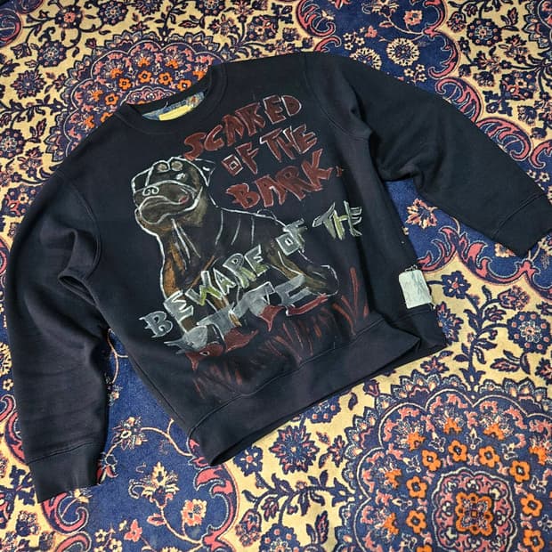 알렉산드로 게라르데 in Italy 19fw 핸드 프린팅 워싱 기모 맨투