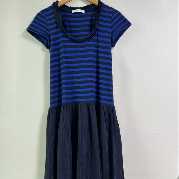sacai luck blue stripe dress