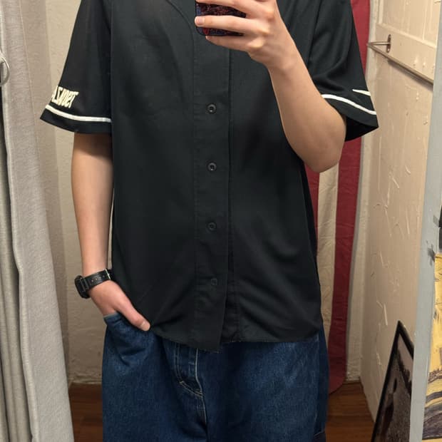 00s JPN VINTAGE 나이키 풀 버튼 베이스볼 저지